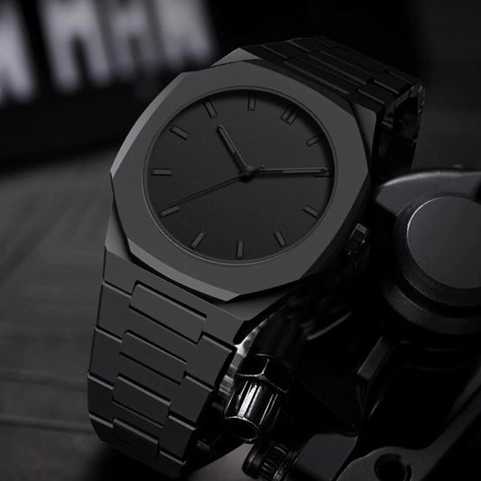 Matte Black Stealth Minimalist Watch